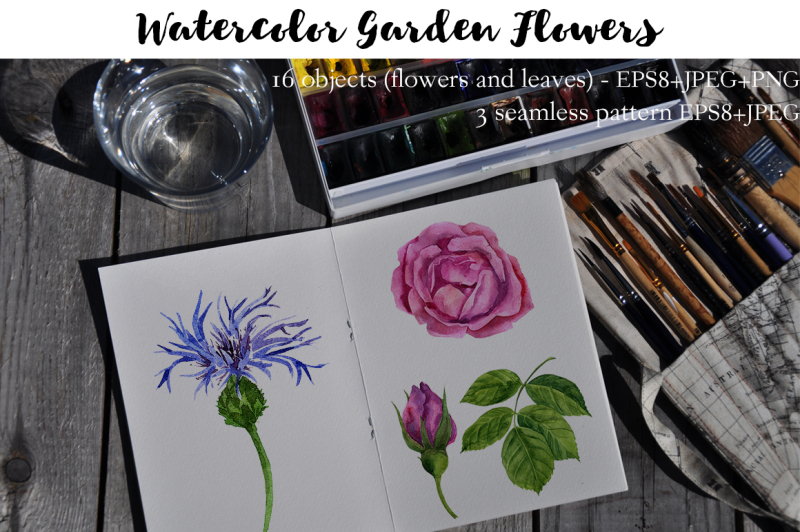watercolor-garden-flowers