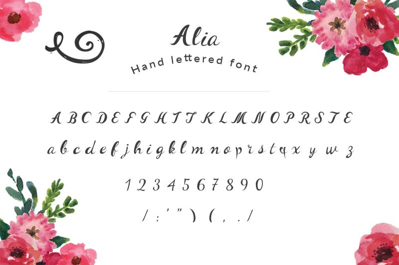 Alia - Hand lettered font By TOPdesign | TheHungryJPEG