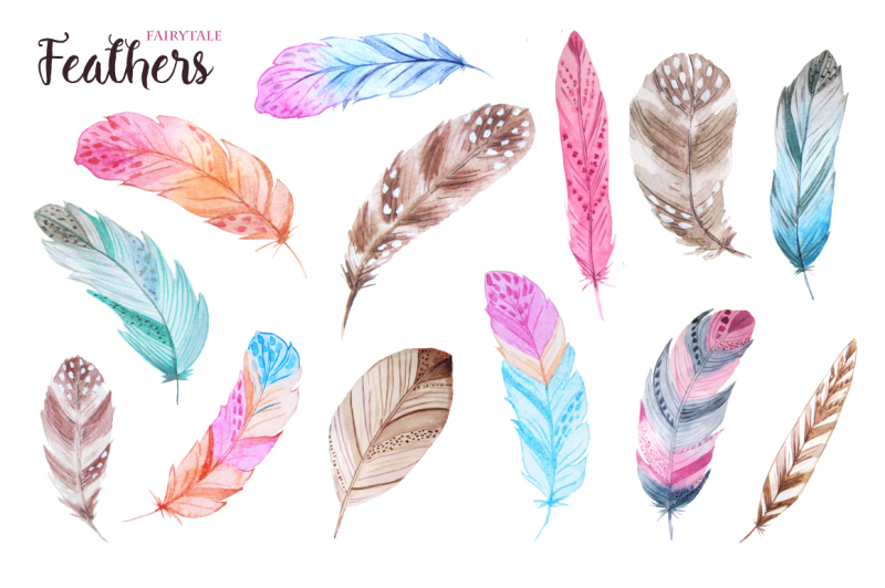 watercolor-fairytale-feathers-set