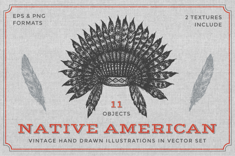 native-american-illustrations-set