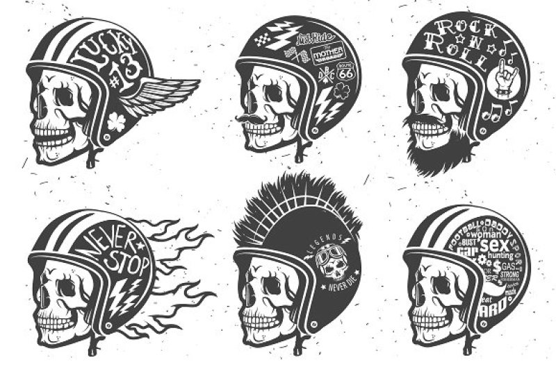 motorcycle-handmade-drawing-helmets