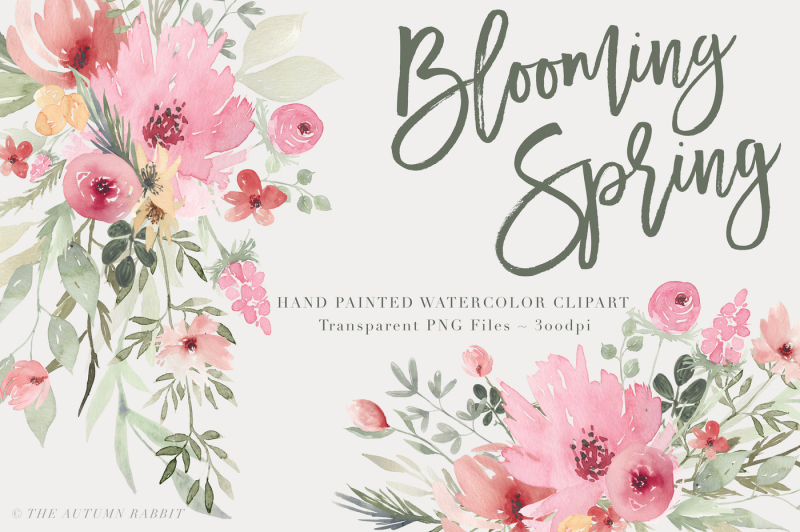 blooming-spring-watercolor-flowers