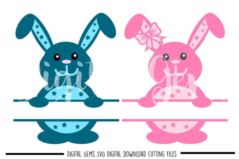 Download Split Easter Bunny SVG / DXF / EPS / PNG Files By Digital ...