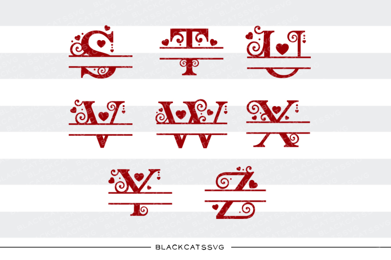 monogram-hearts-split-font-valentine-svg