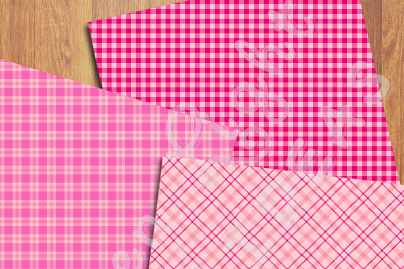 pink-plaid-digital-papers