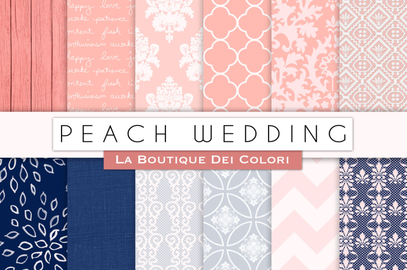 peach-wedding-digital-papers