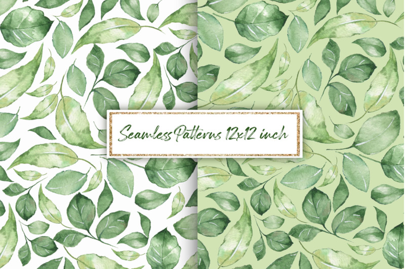 green-leaves-watercolor-patterns