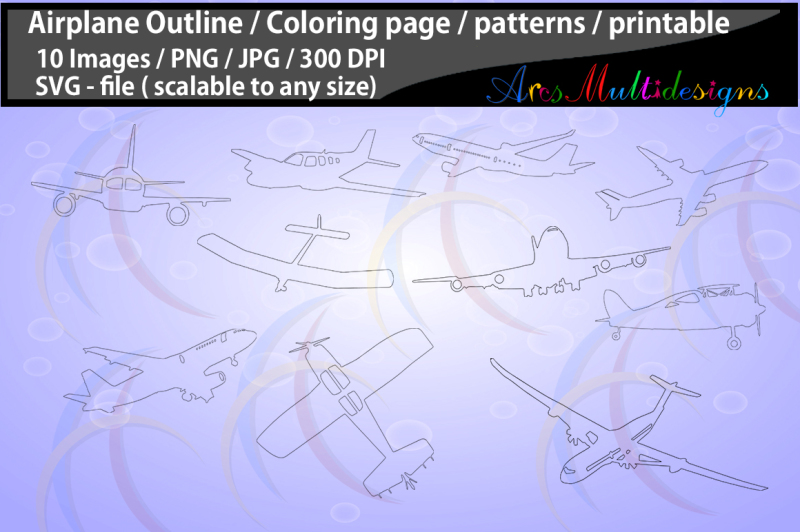 airplane-craft-patterns-outline