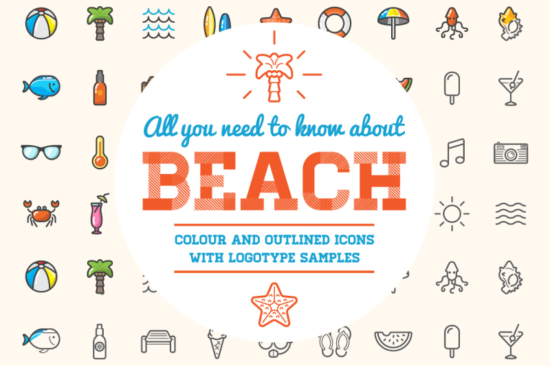 awesome-beach-bar-icons-and-logo-set