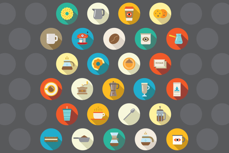 awesome-27-flat-vector-coffee-icons