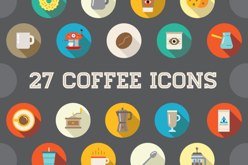 awesome-27-flat-vector-coffee-icons