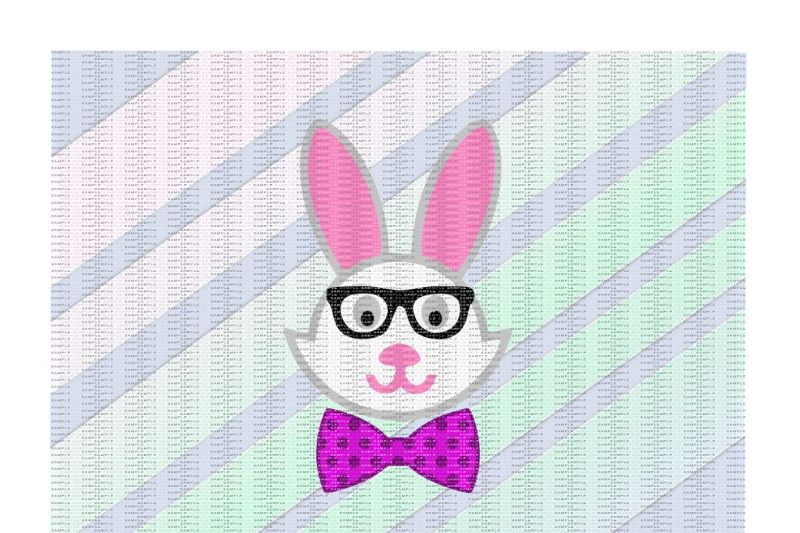 Download Easter Bunny with Bow Tie & Glasses, Svg,Png,Eps,Dxf ...