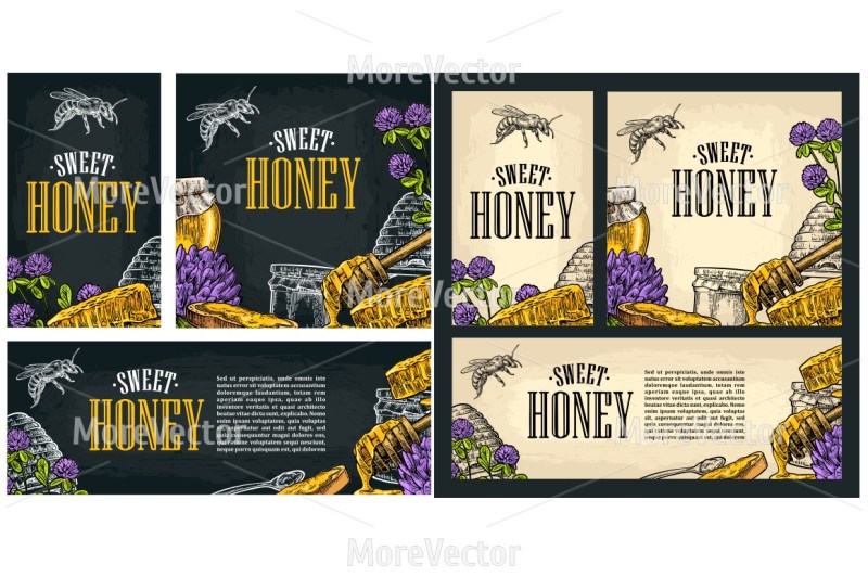 set-horizontal-vertical-and-square-and-posters-with-honey-honeycomb-jar-spoon-bee