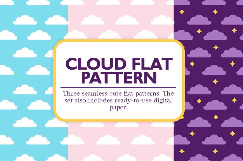 cloud-flat-seamless-vector-patterns