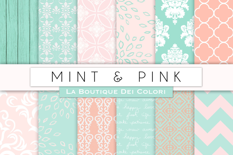 pink-and-mint-digital-papers