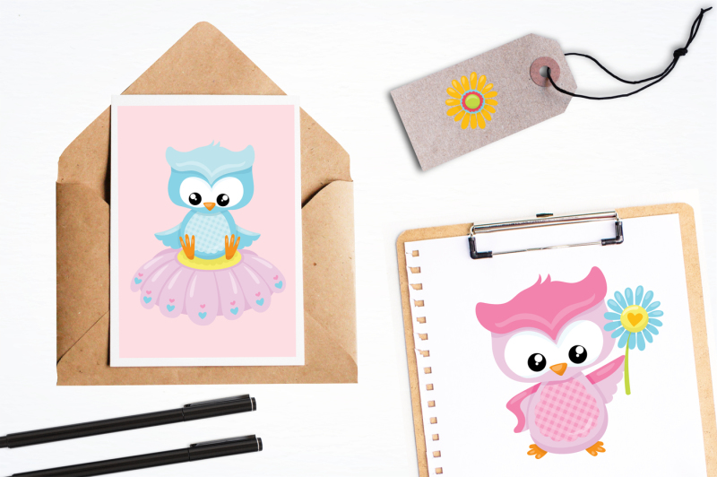 spring-owls-graphics-and-illustrations
