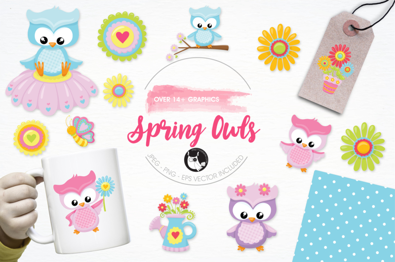 spring-owls-graphics-and-illustrations