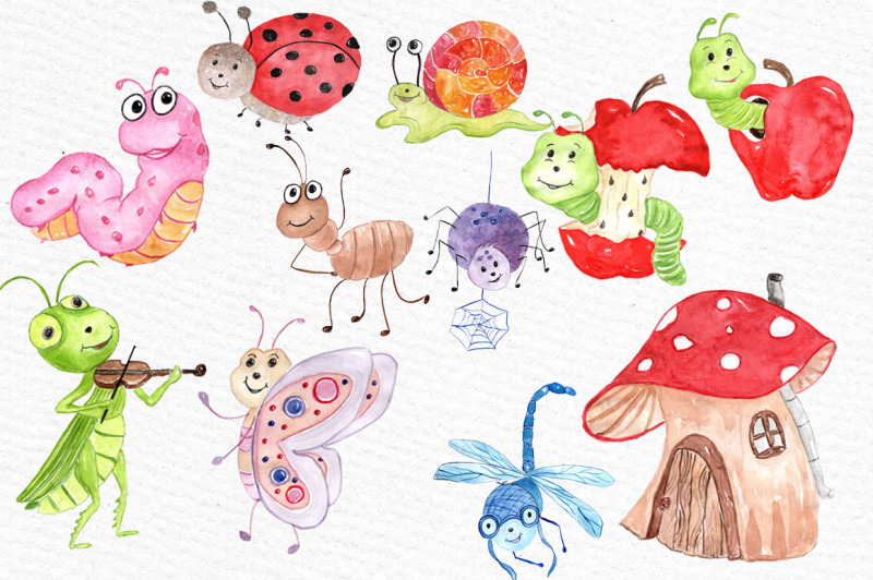 watercolor-bugs-clipart