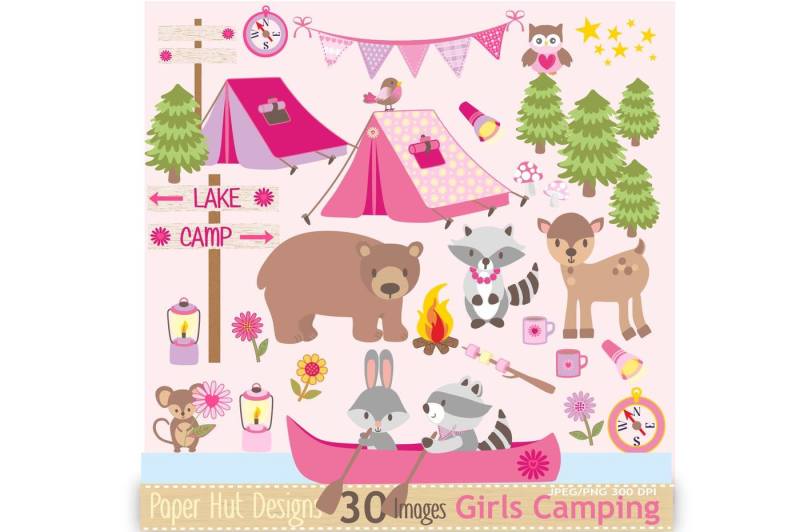 girls-camping-clipart