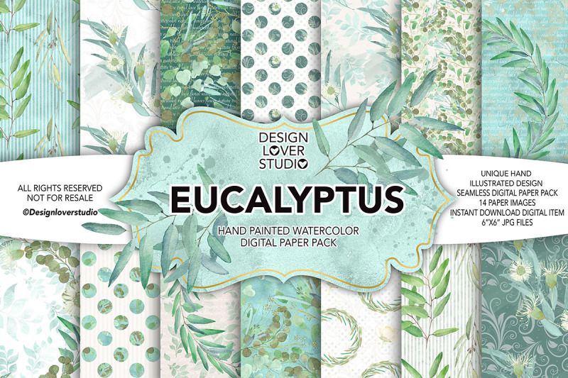 watercolor-eucalyptus-digital-paper-pack