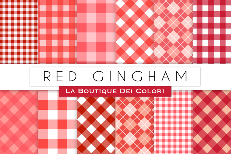 red-gingham-digital-papers