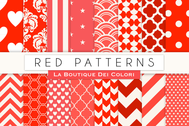 red-patterned-digital-papers