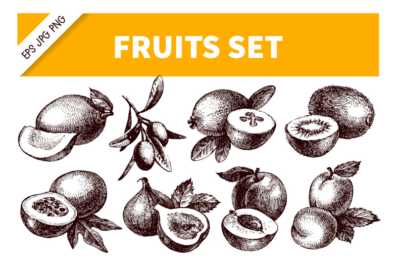 hand-drawn-sketch-fruits-vector-set