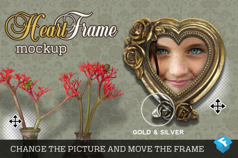 gold-and-silver-heart-frame-mockup