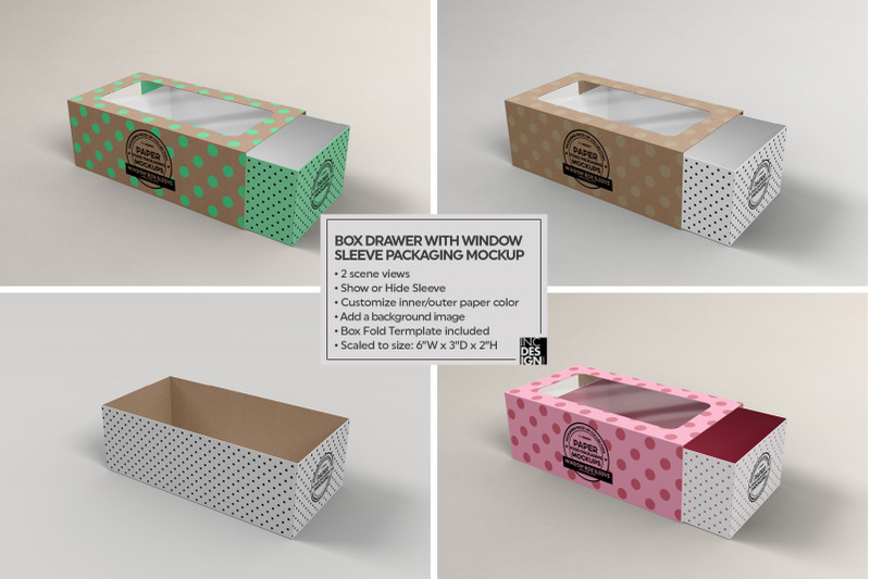 Download Box Drawer with Window Sleeve Packaging Mockup By INC ...