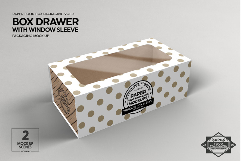 Download Box Drawer with Window Sleeve Packaging Mockup By INC ...