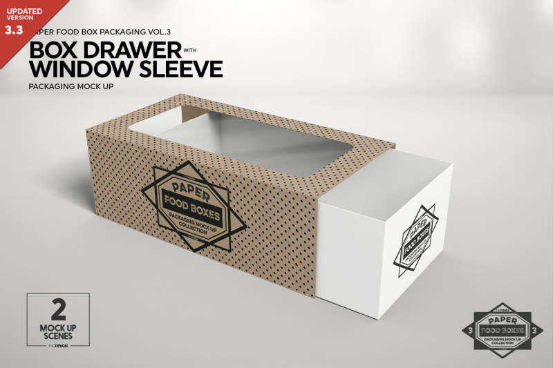 Download Download Box Drawer with Window Sleeve Packaging Mockup ...