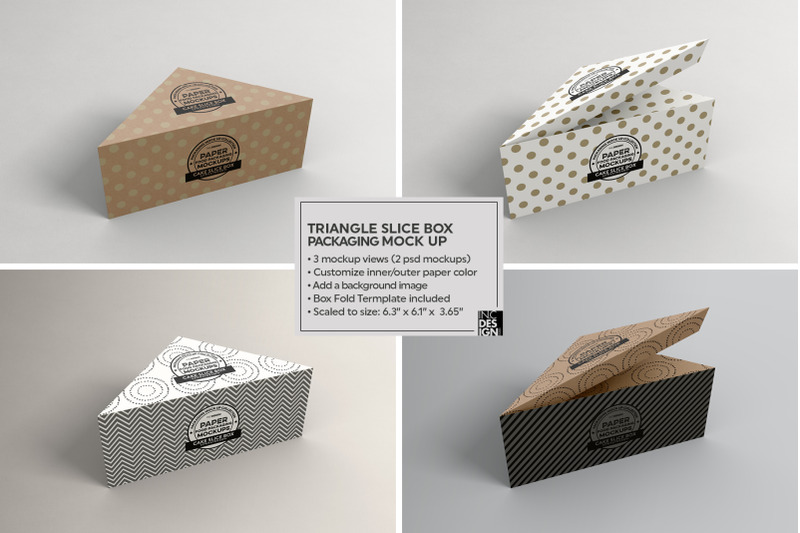 Download Cake Slice Box Packaging Mock Up By INC Design Studio | TheHungryJPEG.com