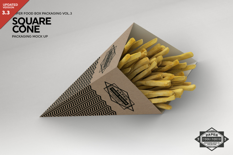 Download Cone Box Packaging Mock Up PSD Mockup - Front And Back | Free Mockups Download