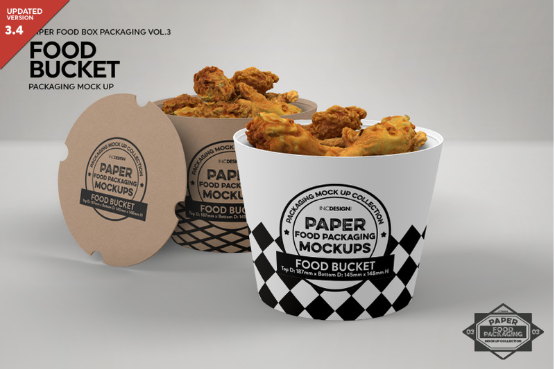 Download Paper Food Bucket Packaging Mock Up By INC Design Studio ...