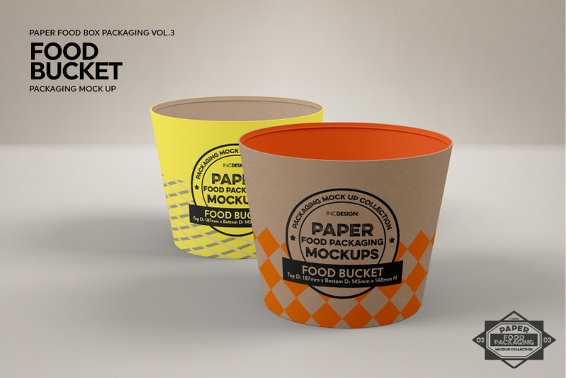 Download Paper Food Bucket Packaging Mock Up By INC Design Studio | TheHungryJPEG.com