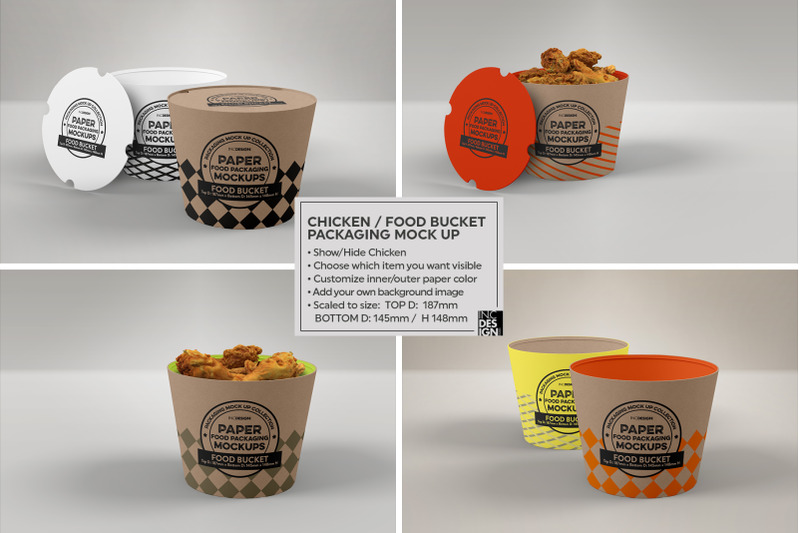 Download Paper Food Bucket Packaging Mock Up By Inc Design Studio Thehungryjpeg Com