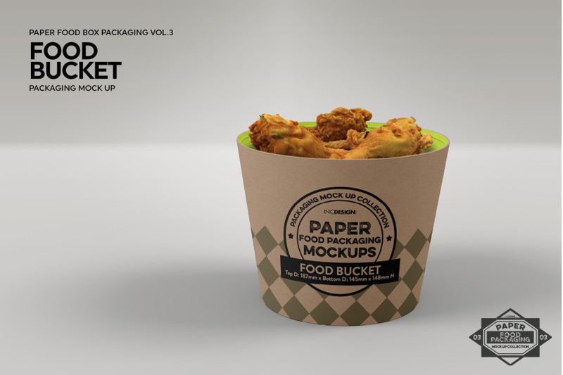 Download Paper Food Bucket Packaging Mock Up By INC Design Studio | TheHungryJPEG.com