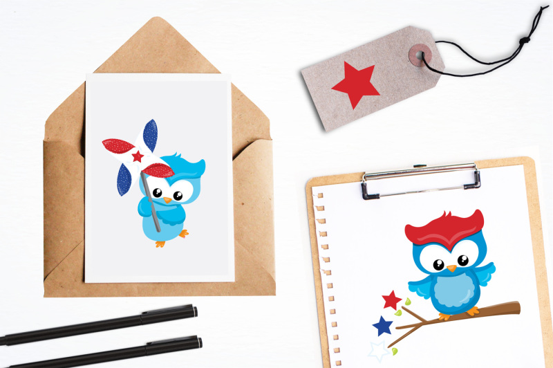 4th-july-owls-graphics-and-illustrations