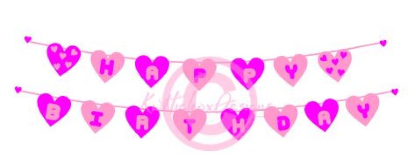 Download Heart Banner Svg, Dxf, Happy Birthday Banner Svg By Kerry ...
