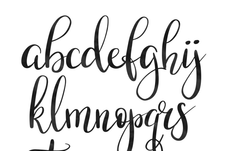 Black and pink watercolor alphabet clipart By PeDeDesigns | TheHungryJPEG