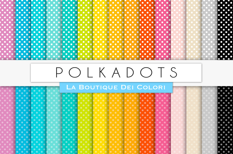rainbow-polkadots-digital-papers