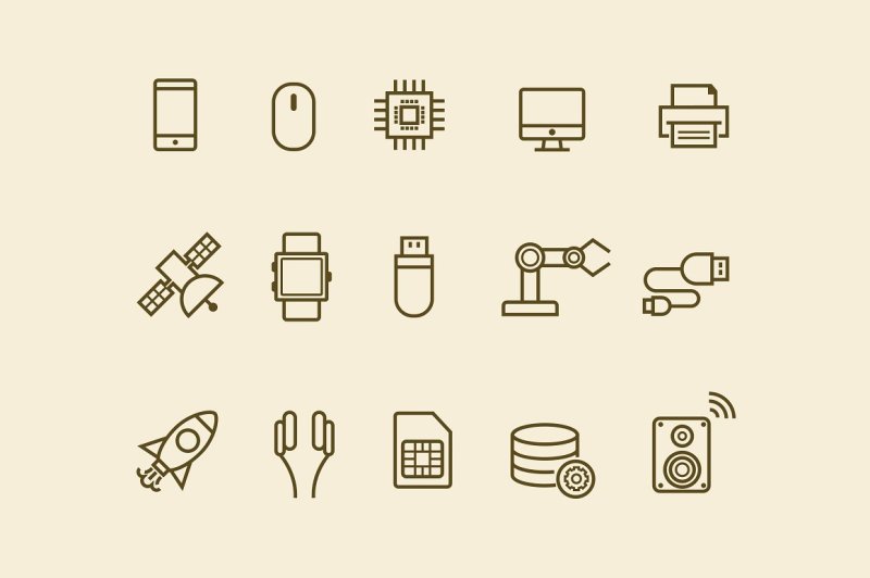 15-thin-line-technology-icons