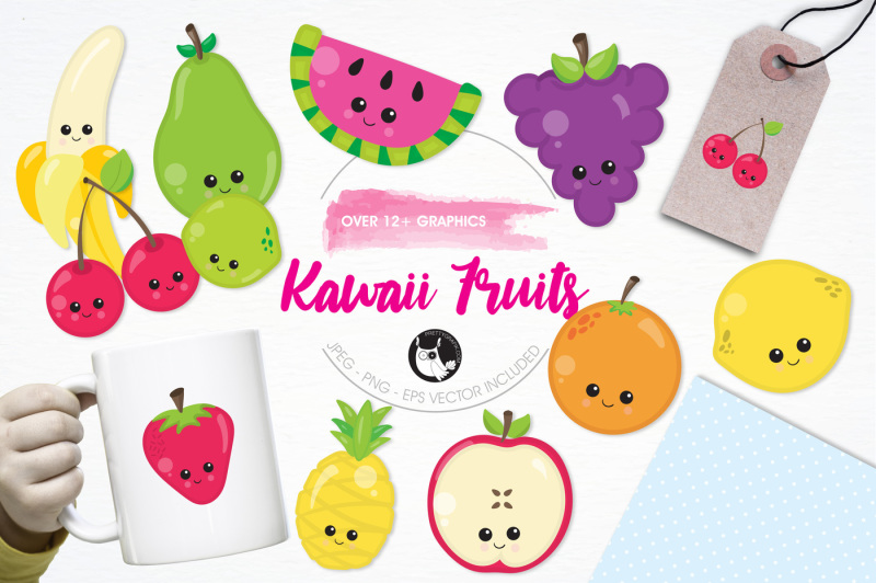 kawaii-fruits-graphics-and-illustrations