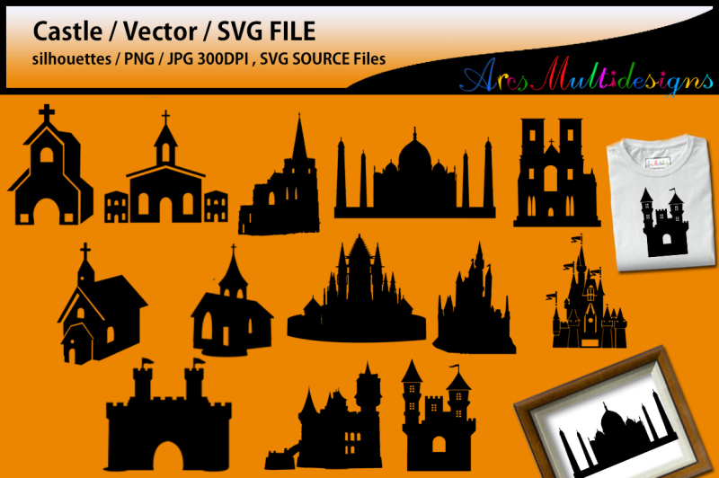 castle-silhouette-church-silhouette-vector