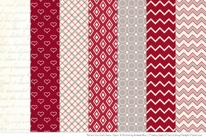 pattern-zoo-vector-owls-clipart-and-digital-papers-in-ruby
