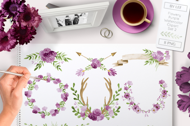 watercolor-purple-wreaths-clipart