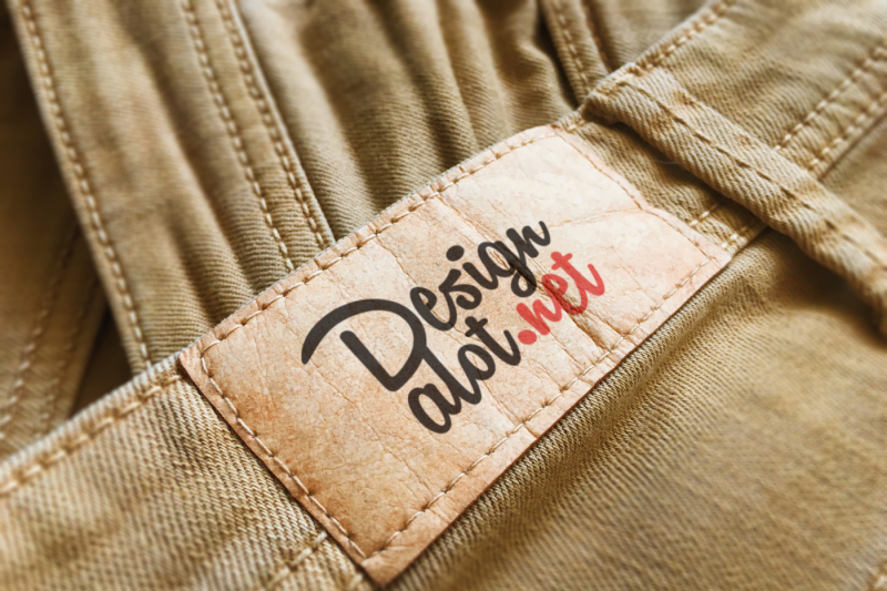 Download Free Beige Paper Label On Yellow Jeans Psd Mockups PSD Mockup Templates