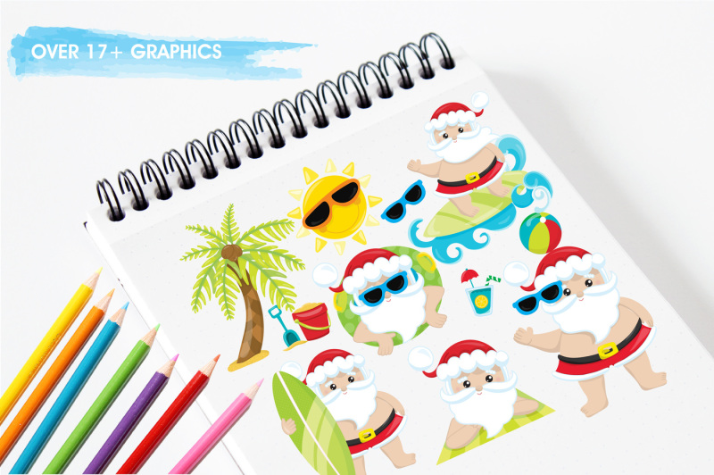 summer-santa-graphics-and-illustrations