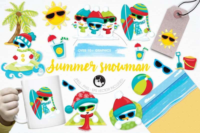 summer-snowman-graphics-and-illustrations