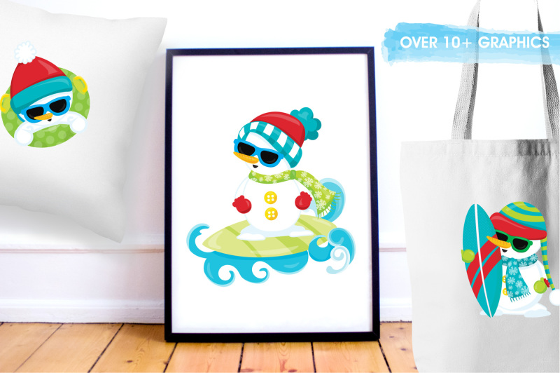 summer-snowman-graphics-and-illustrations